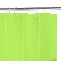 Kuber Industries 2 Pieces Solid 100% PEVA Shower Curtain,Bathroom Curtain, 70 inch x 80 inch, Green & Orange-KUBMART11561