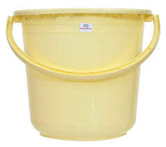 Heart Home Square Unbreakable Virgin Plastic Bucket for Home/Kitchen/Office, 16Ltr. (Cream)-47HH01190