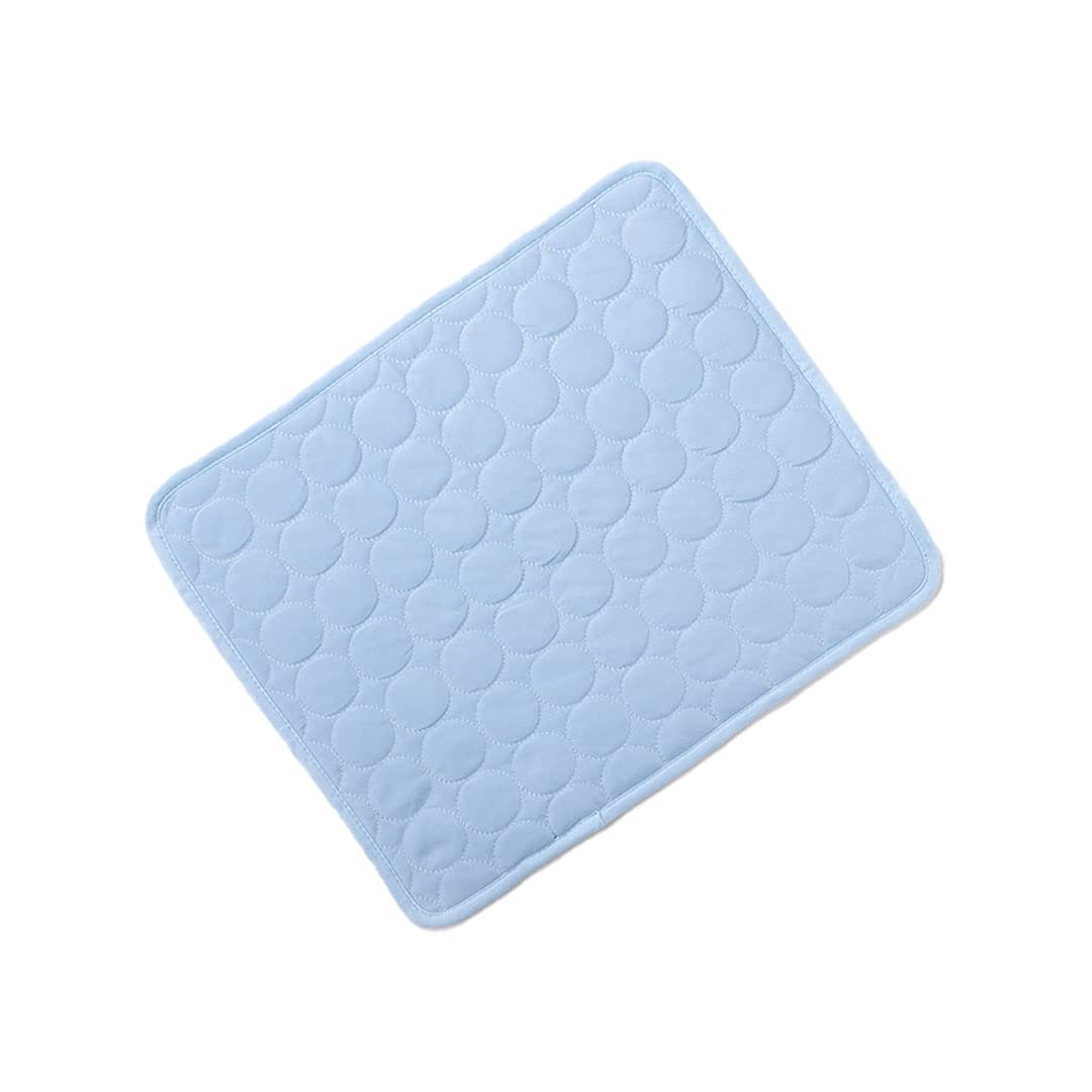 Kuber Industries Rectangular Dog & Cat Bed|Premium Cool Ice Silk with Polyester with Bottom Mesh|Multi-Utility Self-Cooling Pad for Dog & Cat|Light-Weight & Durable Dog Bed|ZQCJ001LB-S|Light Blue