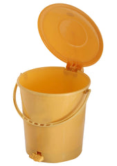 Kuber Industries 3 Pieces Plastic Dustbin Garbage Bin with Handle, 10 Liters (Yellow, Blue & Red) - CTKTC034676