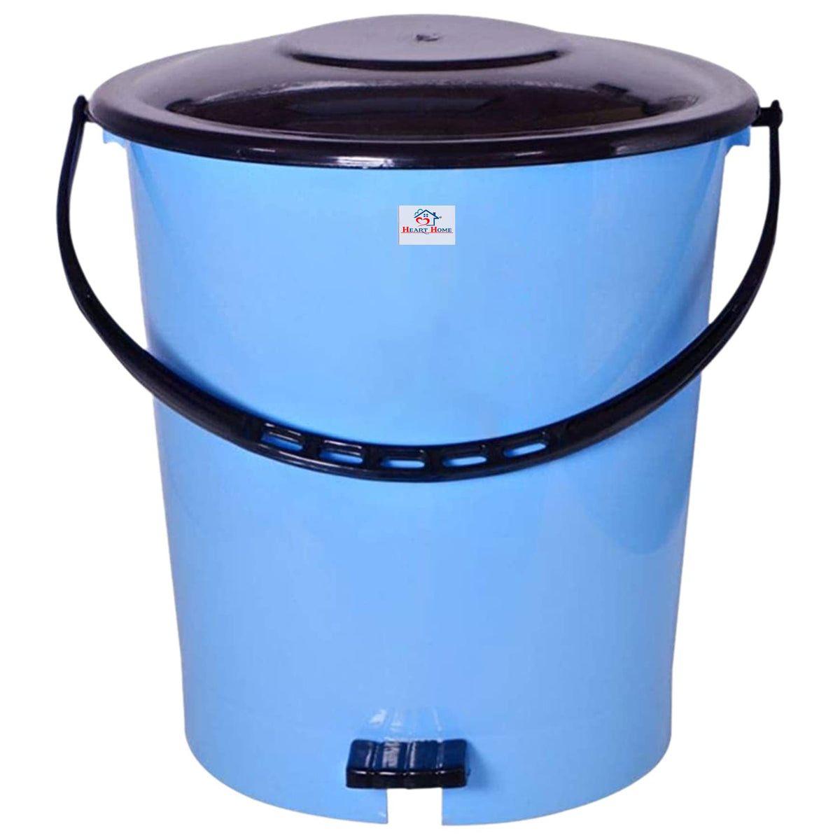 Heart Home Plastic Pedal Dustbin, Trashbin, Wastebin For Kitchen, Bathroom, Office Use With Handle, 10 Liter (Blue & Black)-47HH0990