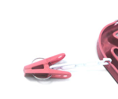 Kuber Industries Cloth Drying Hanger Rack (32 Clips)|360 Degree Portable & Rotatable Clips|Space Saving Travel & Durable Plastic|Size 40 x 38 x 30 CM (Pink)-KUBMART15540