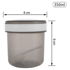 Kuber Industries Containers Set for Kitchen|BPA-Free Plastic 350 ML Storage Containers Set with Spoon for Kitchen Set of 3 (Gray)