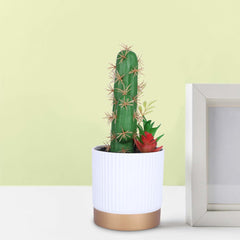 Kuber Industries Artificial Plants for Home Décor|Natural Looking Indoor Fake Plants with Pot|Artificial Flowers for Decoration (Green)