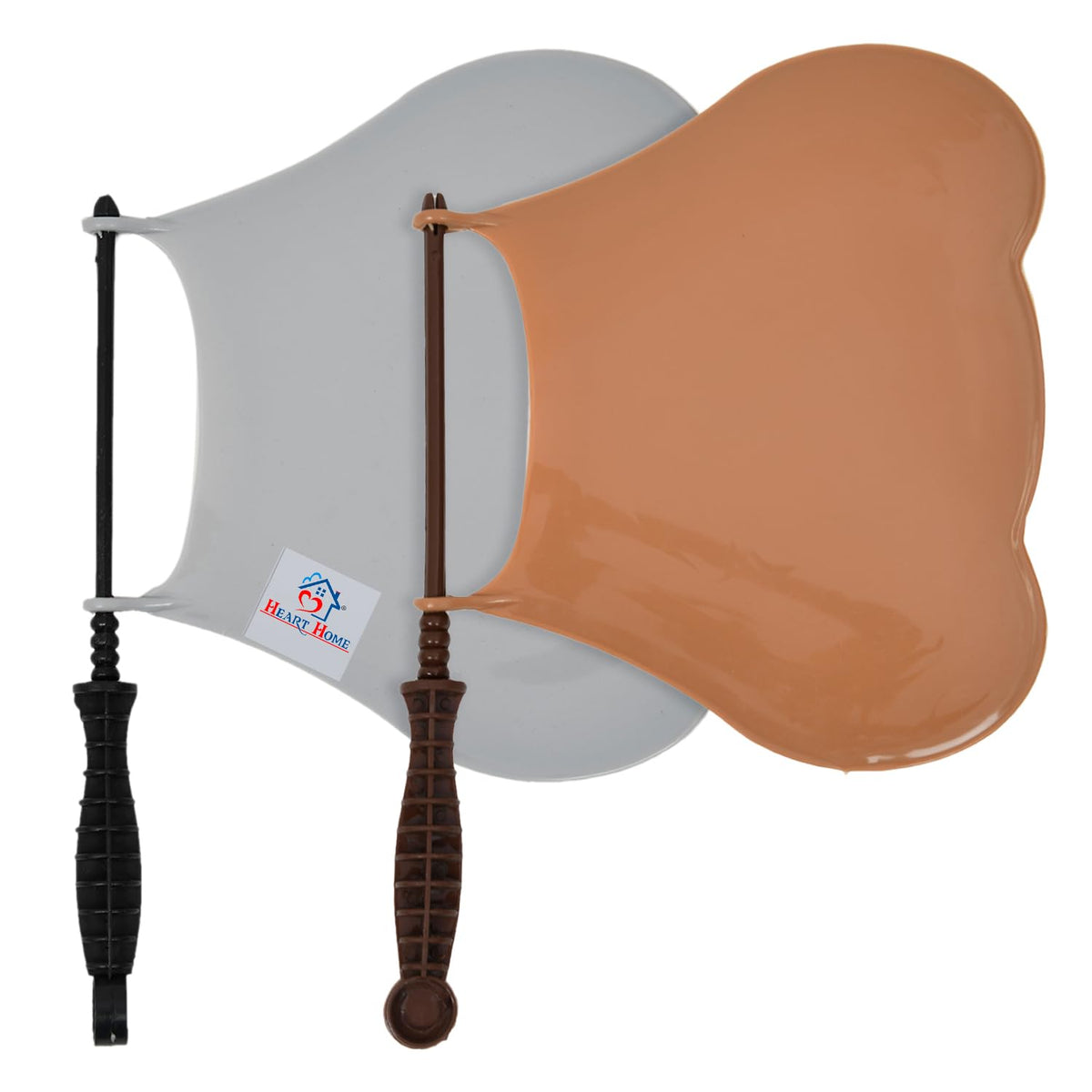 Heart Home Hand Fan | Plastic Hath Pankha | Hand Fan for Summer | Beejna for Natural Air | Caty Fan | Useful for Travel | Hand Fan for Cool Air | Pack of 2 | Multi