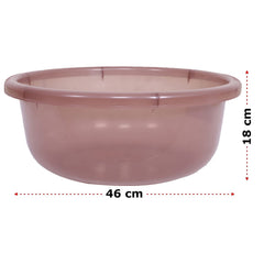Kuber Industries Durable Deep Bath Tub|Versatile Short Livestock Feeding Pan| Plastic Utility Gaint Basin for Baby Bathing,Washing Clothes,26 Litre,Pack of 2 (Brown & Sky Blue)