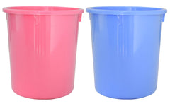 Heart Home Plastic Open Dustbin, Trash Bin, Garbage Bin, Waste Bin, 5Ltr.- Pack of 2 (Pink & Blue)-47HH01078
