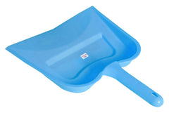 Heart Home Plastic Lightweight 12" Dustpan with Comfort Grip Handle for Easy Sweep Broom, Pack of 6 (Blue & Cream)