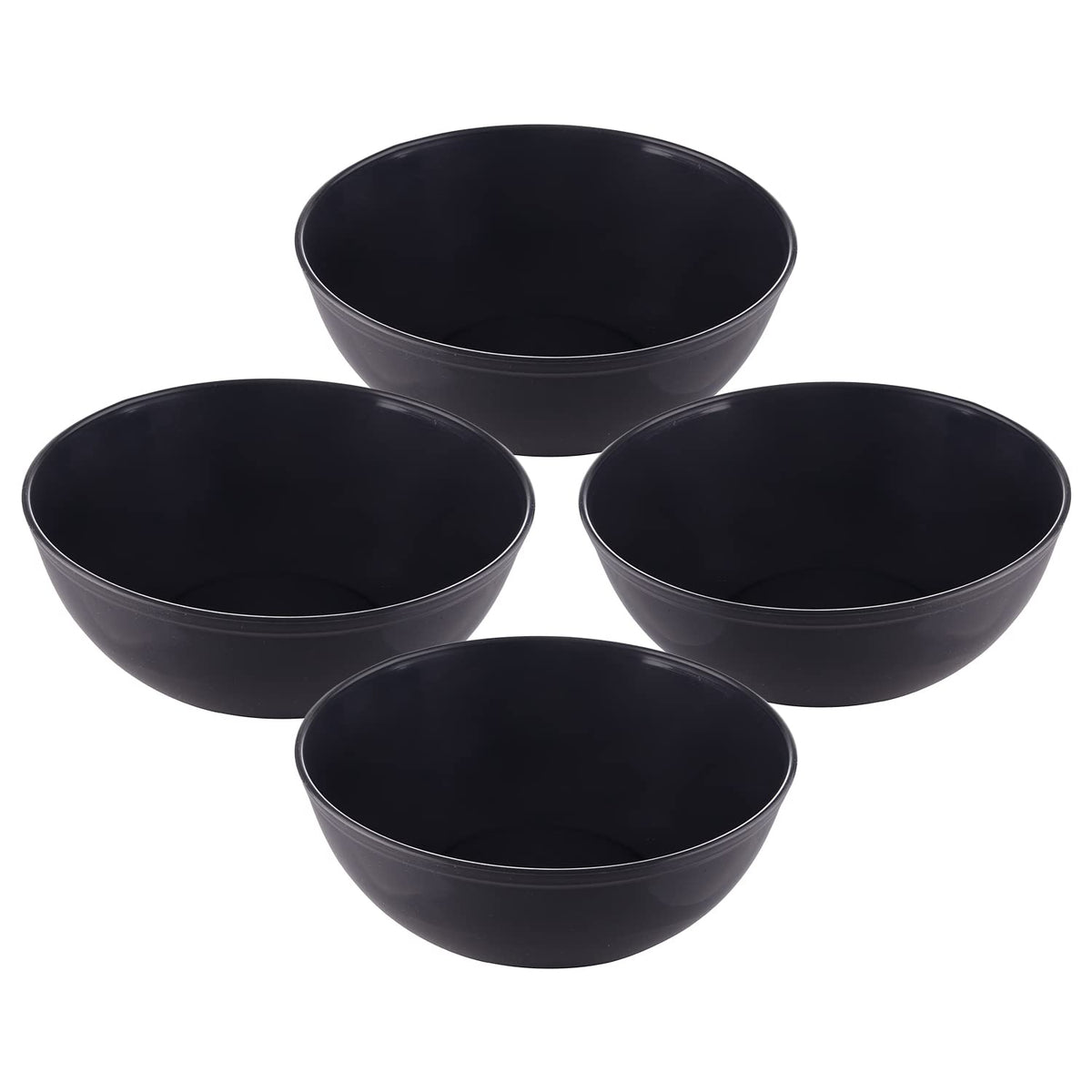 Kuber Industries Bowls|Plastic Dishwasher Safe Bowl|Serving Bowls|Bowls for Kitchen|Microwave Safe Bowls for Salad|Soup|Pasta|2000 ML|Pack of 4 (Grey)