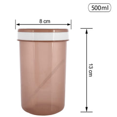 Kuber Industries Containers Set for Kitchen|BPA-Free Plastic 500 ML Storage Containers Set With Spoon for Kitchen Set of 3 (Brown)