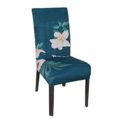 Heart Home Floral Print Elastic Stretchable Polyester Chair Cover for Home, Office, Hotels, Wedding Banquet (Green) 54HH4327.