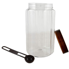 Kuber Industries Multipurpose Transparent Plastic Container with Airtight Lid,1800ml, Set of 6 (Brown)-HS42KUBMART25075