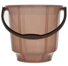 Kuber Industries Unbreakable Virgin Tranasparent Plastic Bucket For Home/Kitchen/Office, 13Ltr. Pack of 2 (Brown)-47KM01220