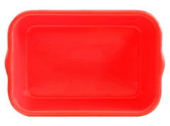 Heart Home Multiuses Rectangular Plastic Extra Large Tray, Organizer Pack of 3 (Red)