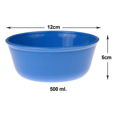 Kuber Industries Bowls|Plastic Dishwasher Safe Bowl|Serving Bowls|Bowls for Kitchen|Microwave Safe Bowls for Salad|Soup|Pasta|500 ML|Pack of 6 (Multicolor)