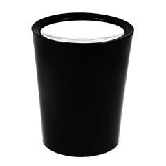 Kuber Industries Swinging Lid Dustbin|Plastic Garbage Waste Bin|White Lid Trash Can for Living Room|Kitchen|Office|6 Litre|Pack of 2 (Black)