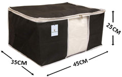 Kuber Industries 6 Piece Non Woven Saree Cover Set, Black