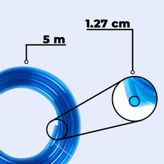 Kuber Industries Multiutility PVC Water Pipe|Multi-Utility Water Pipe for Garden, Car Cleaning & Pet Washing|Kink Proof Proof & Portable Hose Pipe for Gardening| 5 Meter|Blue |
