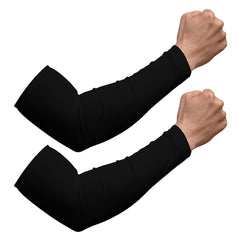 Kuber Industries Full Arm Sleeves | Cotton Summer Arm Sleeves | Protection From Sun Burns | Dust | Arm Sleeves For Women | Arm Sleeves For Men | 1 Pair | Black