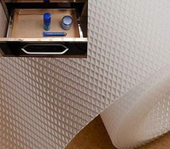 Kuber Industries Diamond Textured Anti Slip Mat|Waterproof Shelf Mat Liner Roll|Mat For Kitchen, Drawer & Cabinet|Sheet For Fridge, Bathroom|Easy To Cut 5 MTR Roll (White)