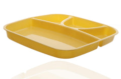 Kuber Industries 2 Pieces Microwave Safe Plastic Food Plate with Partitions (Pink & Yellow) - CTKTC037561