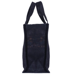 Kuber Industries Lunch Bag|Reusable Jute Fabric Tote Bag|Durable & Attractive Print Tiffin Carry Hand Bag with Handle for Office,School,Gift,Pack of 2 (Black & Brown)