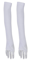 Kuber Industries Unisex Cotton Full Hand Arm Sleeves Gloves Set|Sunlight Protection|Soft & Comfortable Fabric|Size 64 X 10 Cm, Set Of 2 Piece (Cream), Pack of 1