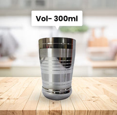 Kuber Stainless Steel Glass Set | Wobble Free Base, Durable | Multipurpose, Elegant Design & Wide Rim | Easy to Clean & Store | Steel Glass Set 6
