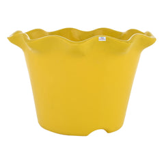 Heart Home Blossom Flower Pot|Durable Plastic Flower Pots|Planters for Home Décor|Garden|Living Room|Balcony|Pack of 3 (Yellow)