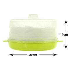 Heart Home Plastic Microwave Idli/Dhokla/Rice/Vegetable Maker, Steamer With 3 Idli Moulds and 1 Dhokla Pan (Green) -50HH01189