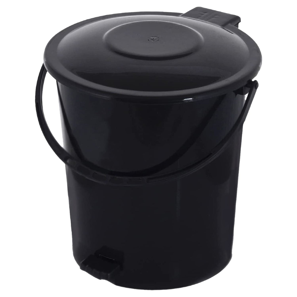 Kuber Industries Pedal Dustbin|Plastic Pedal Dustbin|Kitchen Waste Paper Bin|Dustbin For Bedroom|10 Liter Dustbin (Black)