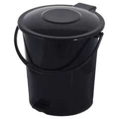 Kuber Industries Pedal Dustbin|Plastic Pedal Dustbin|Kitchen Waste Paper Bin|Dustbin For Bedroom|10 Liter Dustbin (Black)