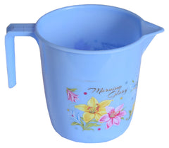 Kuber Industries Printed 3 Pieces Plastic Bucket, Mug & Tub Set (Blue)