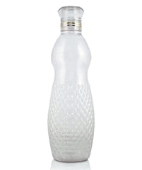 Heart Home Plastic Crystal Design Water Bottle for Home & Traveling, 1Ltr. Set of 6 (Transparent) 54HH4302.