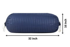 Kuber Industries Linning Design Cotton Bolster Cover|Ideal Size 16 x 32 Inch|Pack of 2 (Blue)-44KM0159