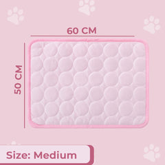 Kuber Industries Rectangular Dog & Cat Bed|Premium Cool Ice Silk with Polyester with Bottom Mesh|Multi-Utility Self-Cooling Pad for Dog & Cat|Light-Weight & Durable Dog Bed|ZQCJ001P-M|Pink