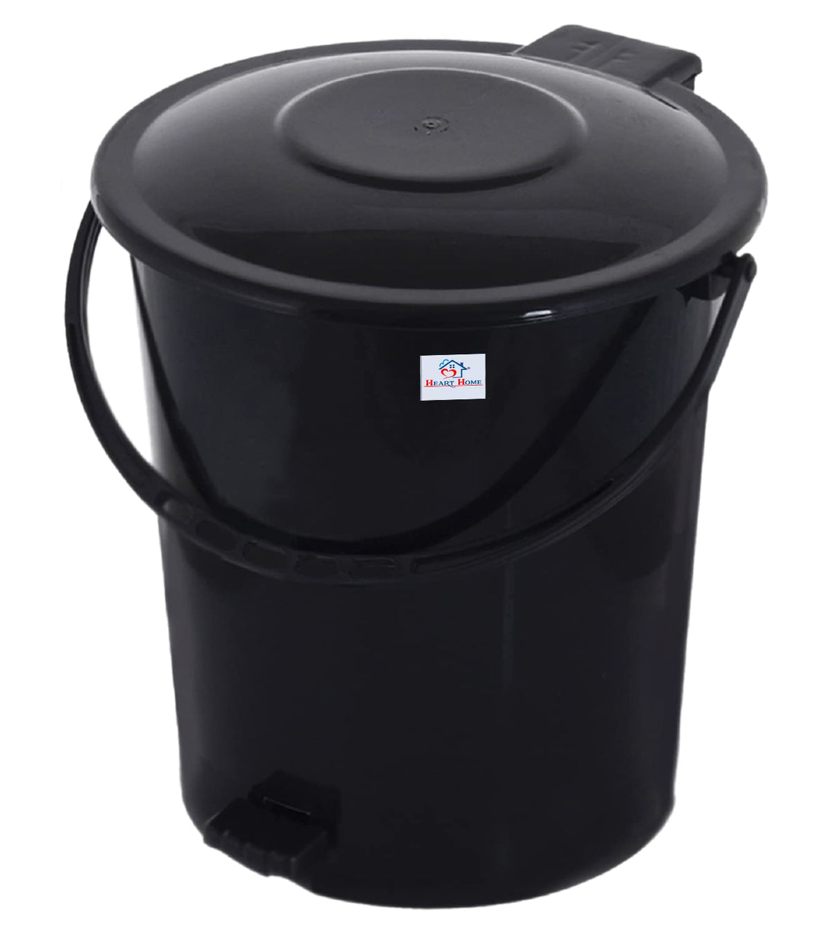 Heart Home Plastic Pedal Dustbin, Trashbin, Wastebin For Kitchen, Bathroom, Office Use With Handle, 10 Liter (Black)-47HH0920