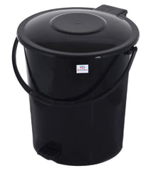 Heart Home Plastic Pedal Dustbin, Trashbin, Wastebin For Kitchen, Bathroom, Office Use With Handle, 10 Liter (Black)-47HH0920