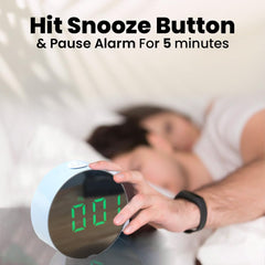 Kuber Industries ABS Battery Oprated Loud Digital Alarm Clock|Desk, Table Clock|Alarm Clock For Heavy Sleepers (White)