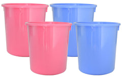 Heart Home Plastic Open Dustbin, Trash Bin, Garbage Bin, Waste Bin, 5Ltr.- Pack of 4 (Pink & Blue)-47HH01080
