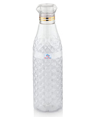 Heart Home Plastic Ragular Crystal Design Water Bottle for Home & Traveling, 1Ltr. Set of 3 (Transparent) 54HH4305.