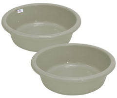 Heart Home Multiuses Plastic Knead Dough Basket/Basin Bowl For Home & Kitchen 6 Ltr- Pack of 2 (Grey) 52HH3825
