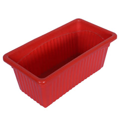 Kuber Industries Rectangular Jupiter Plastic Window Pot|Flower Planter for Home & Balcony,Garden 14 Inches Pack of 5 (Red)