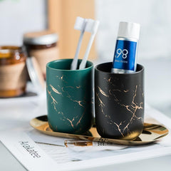 Homestic Toothbrush Holder | Toothbrush Holder with Metal Tray | Counter Top Toothbrush Holder | Bathroom for Wash Basin | ZX011BG-2T | Pack of 2 | Blue & Green