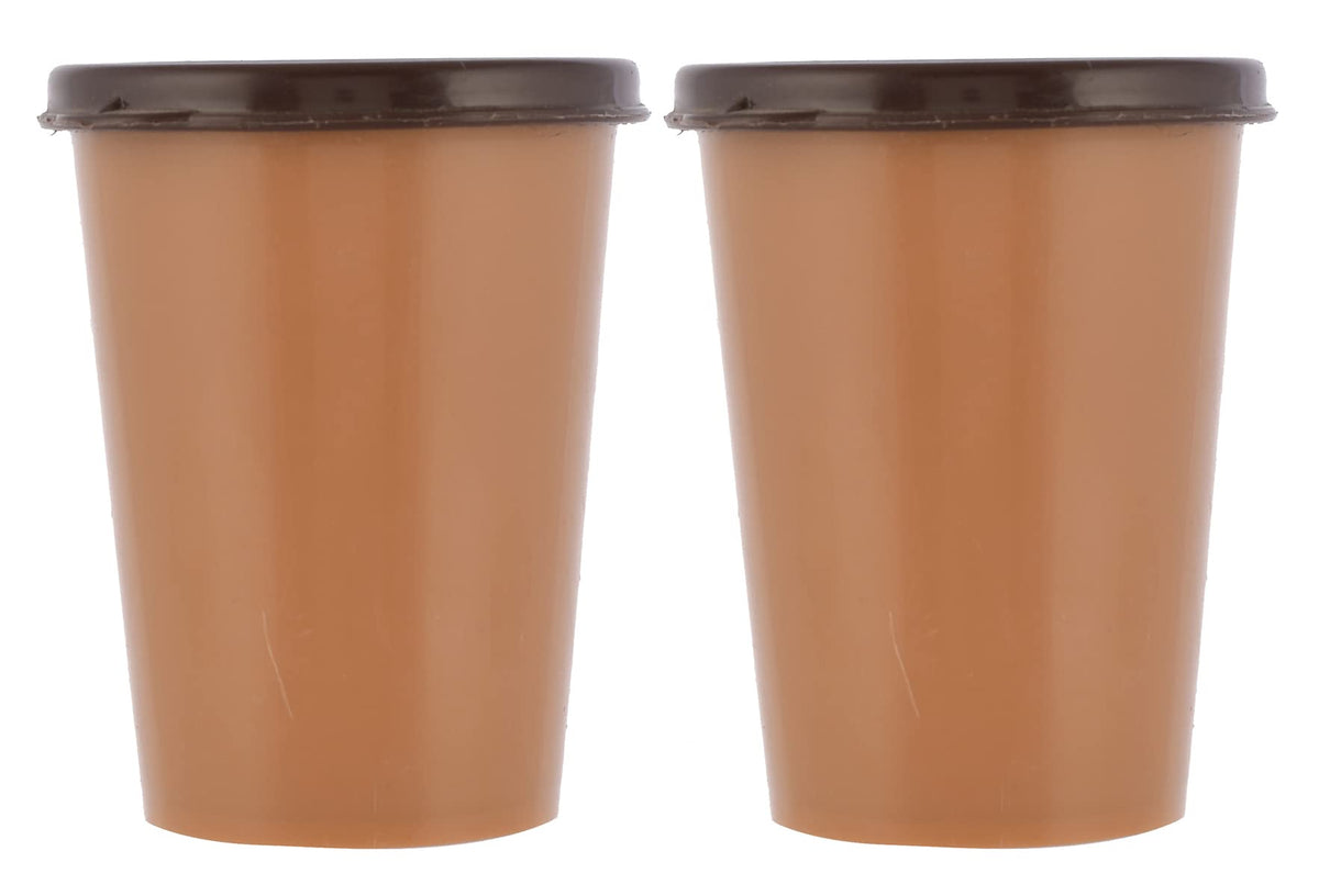Heart Home Food Grade, Leakproof Plastic Everyday Glass,Tumbler with Lid, 300ml- Set of 2 (Coffee)-HS43HEARTH25672