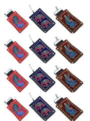 Kuber Industries Embroidery 12 Piece Velvet Mobile Pouch Cover