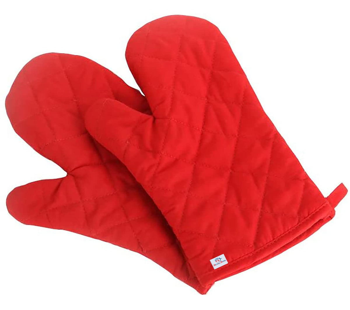 Heart Home Cotton Microwave Oven Gloves, Set of 2 (Red)-HS43HEARTH26085, Standard