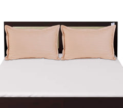 Heart Home Lining Design Breathable & Soft Cotton Pillow Cover/Protector/Case- 18x28 Inch, Set of 2 (Peach)-HS43HEARTH26767