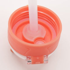 Kuber Industries Kuber Sipper Bottle With Straw For Kids | Teddy Tumbler Sipper Cup I Cute Water Bottle With Lid | Food Grade Plastic | One Click Open | Leak Proof, Bpa Free | 550 Ml(Transparent)