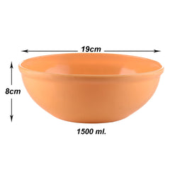 Kuber Industries Bowls|Plastic Dishwasher Safe Bowl|Serving Bowls|Bowls for Kitchen|Microwave Safe Bowls for Salad|Soup|Pasta|1500 ML|Pack of 9 (Yellow)